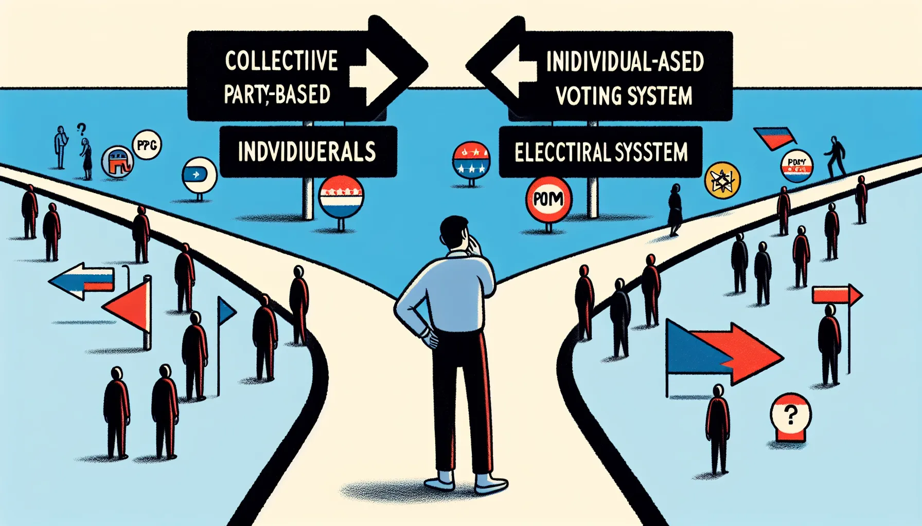 Voter Choosing Between Party and Individual