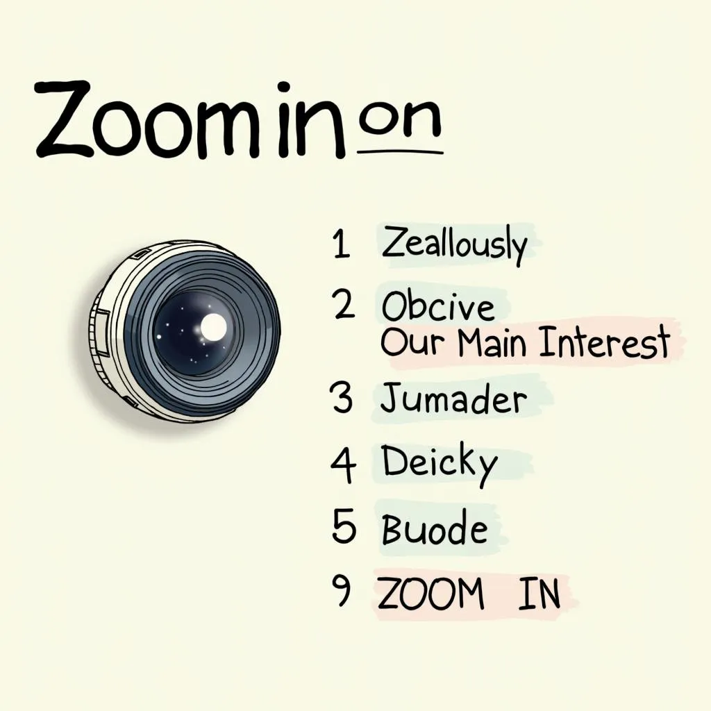 Visual aids for remembering 'Zoom in on'