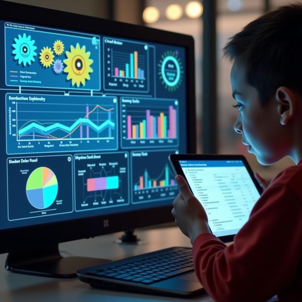 AI analyzing student performance data