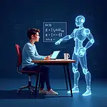 AI tutor helping student solve math problem