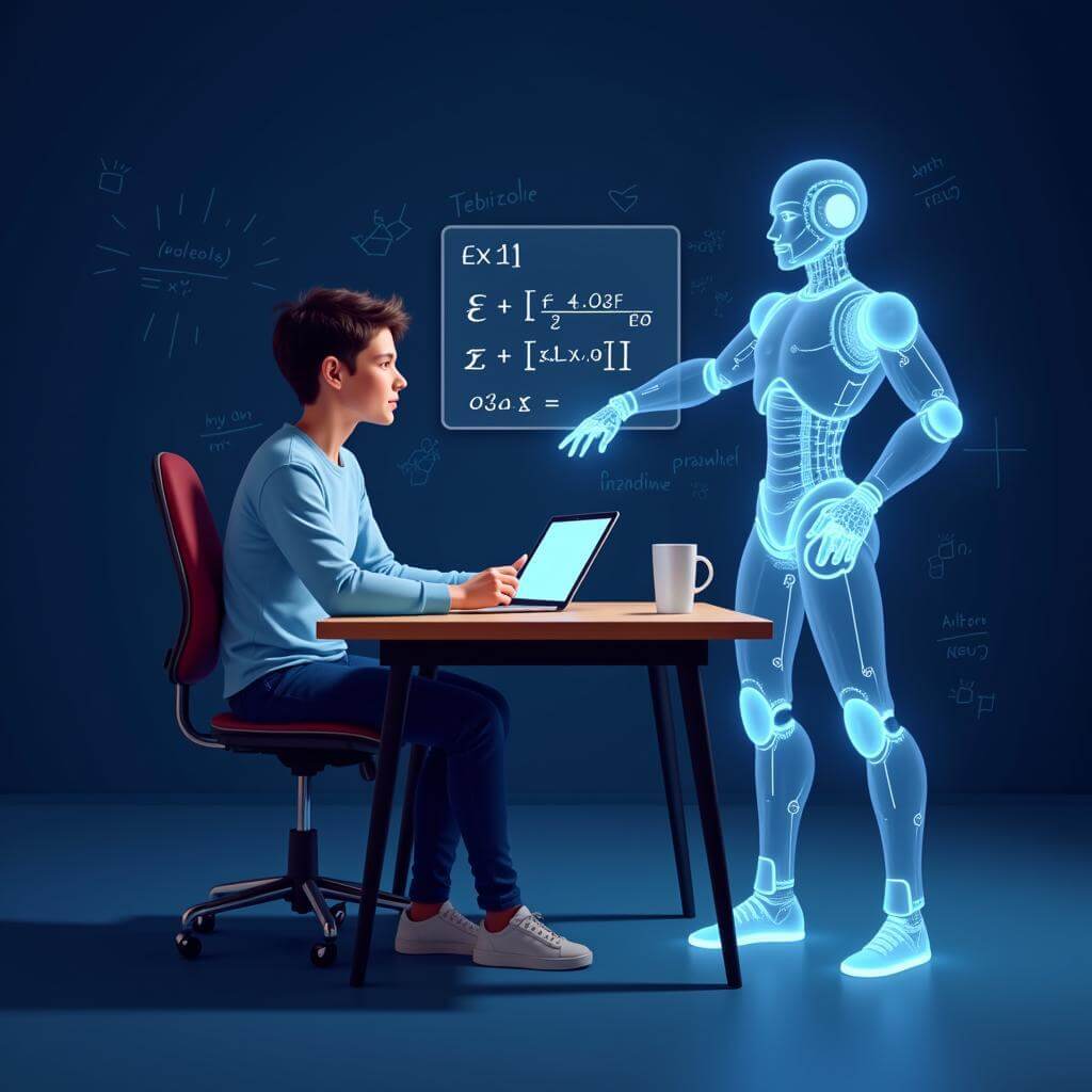 AI tutor helping student solve math problem