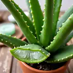 Aloe vera plant showing its medicinal properties