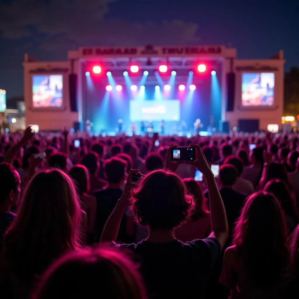 Enthusiastic audience at a live concert