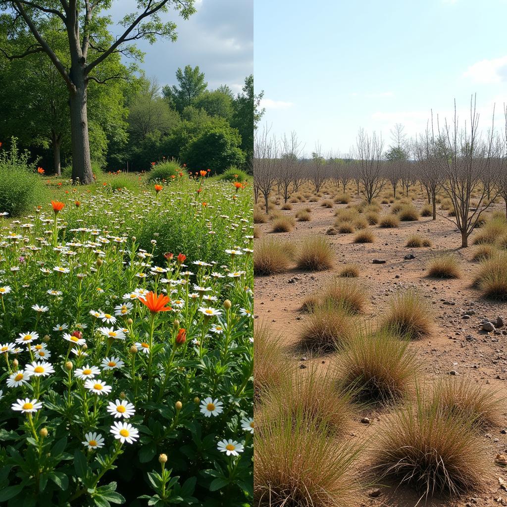 Climate change effects on plant life