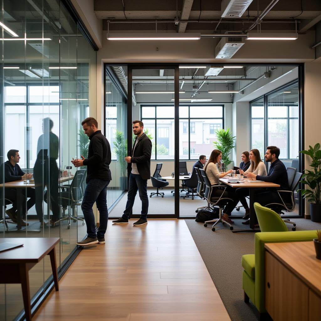 Diverse workplace accommodating introverts and extroverts