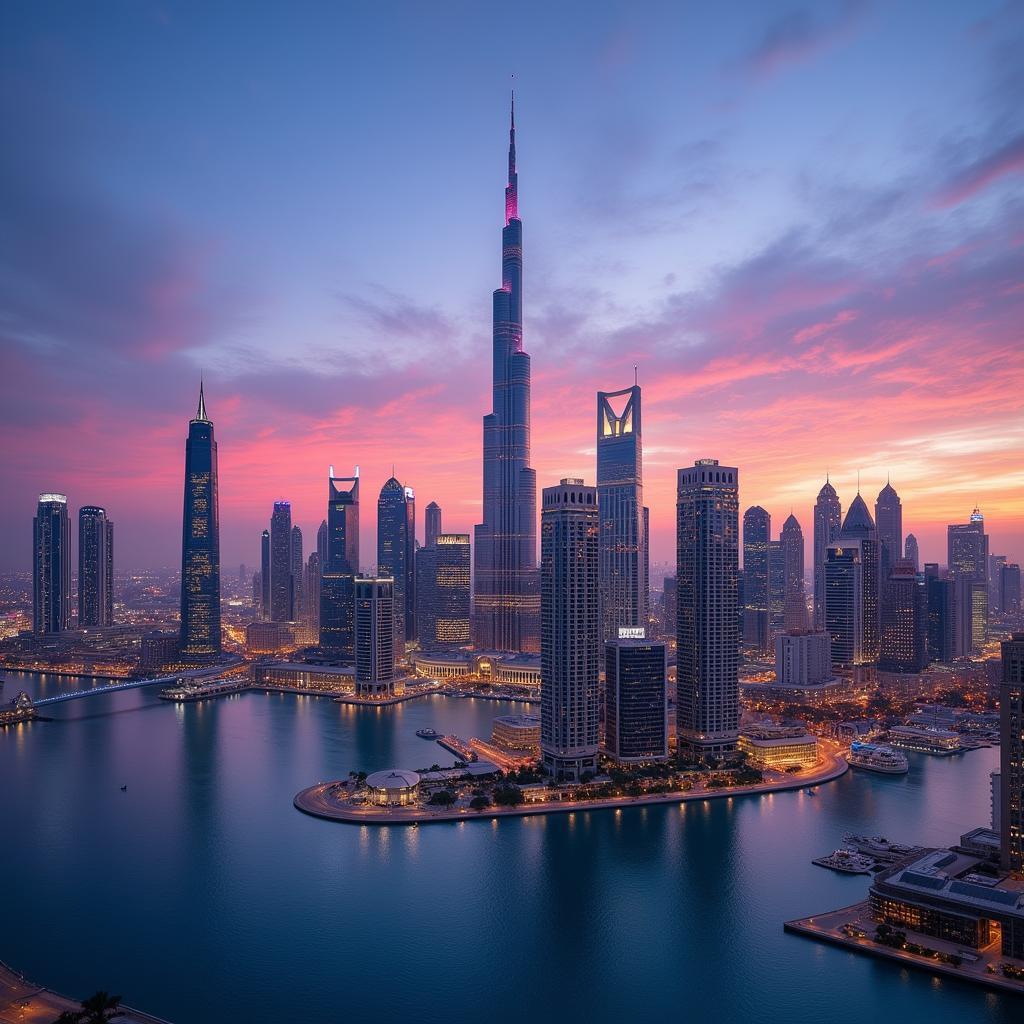 Dubai's futuristic skyline showcasing modern architecture