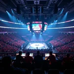 Esports competition in a large arena