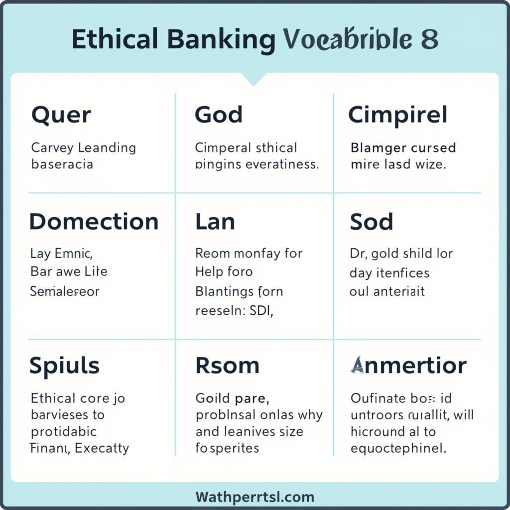 Key vocabulary for ethical banking practices