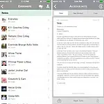 Evernote app interface showing notes and organization features