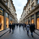 Expensive shopping district in Geneva, Switzerland