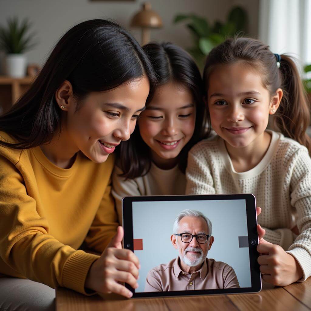 Family communication through technology and video calls