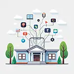 Fintech disrupting traditional banking illustration