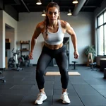 Fitness enthusiast performing HIIT workout