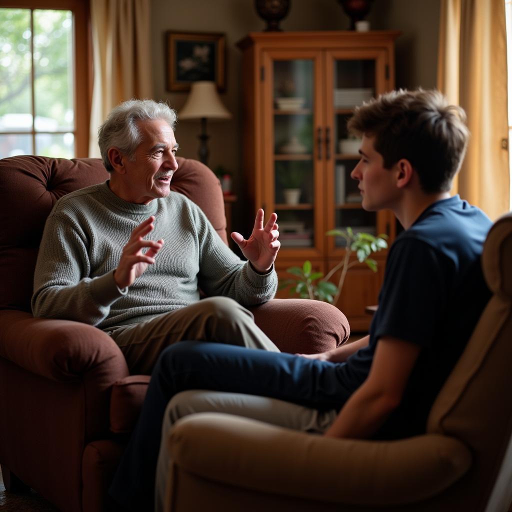 Grandfather teaching a valuable lesson about integrity