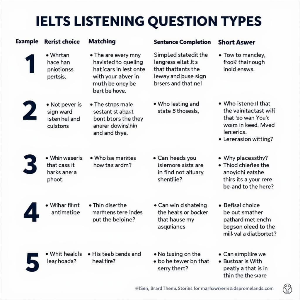 IELTS Listening Question Types