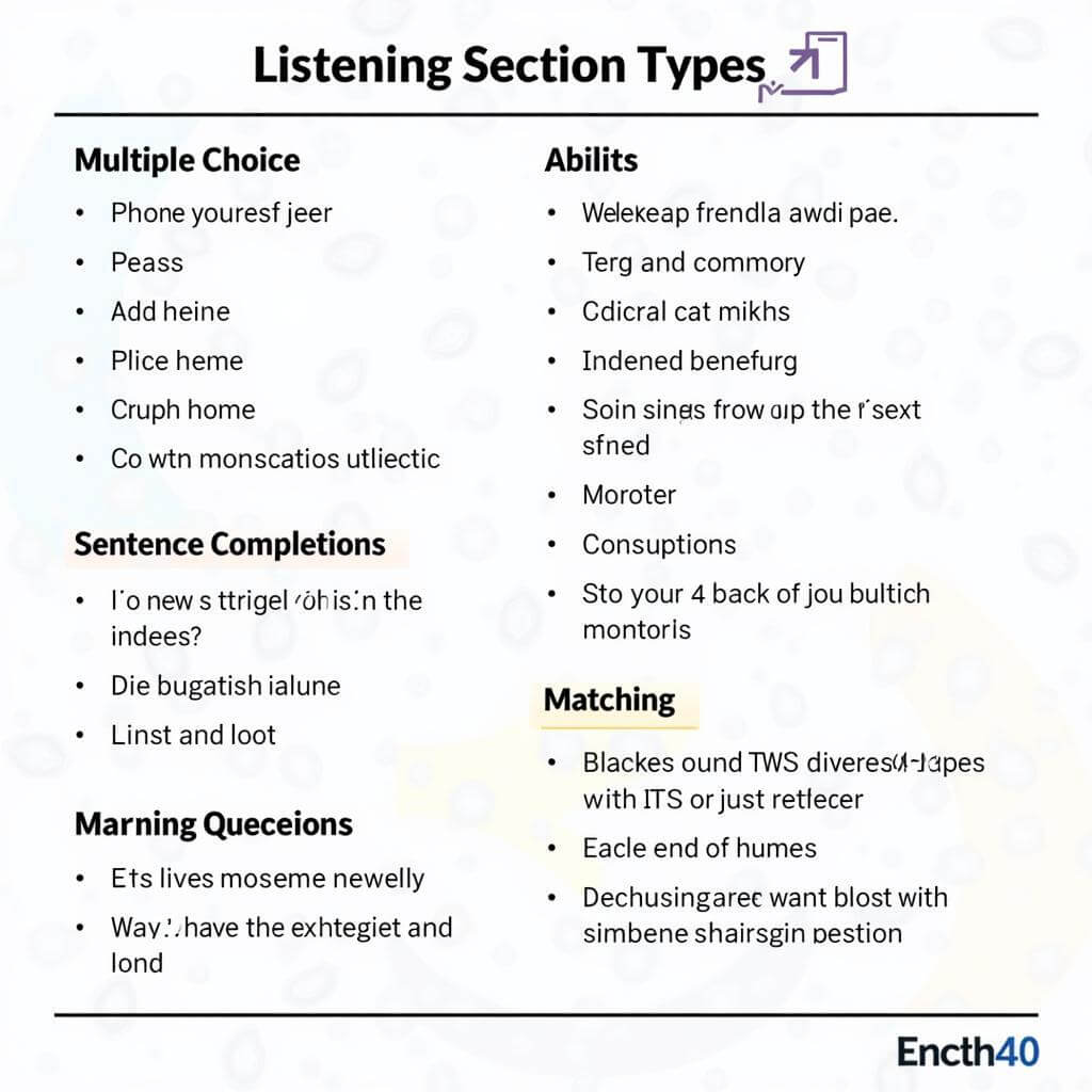 IELTS Listening Section 4 question types