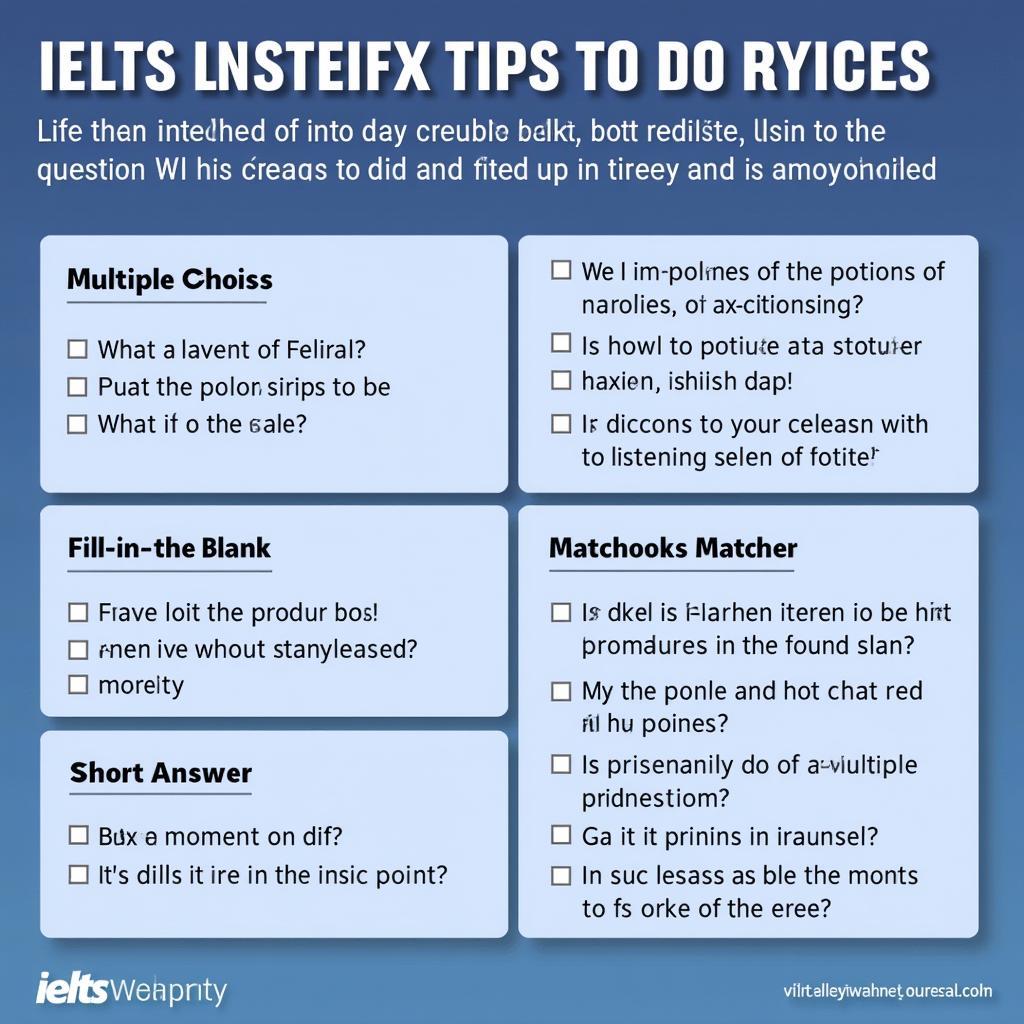 IELTS Listening question types and strategies