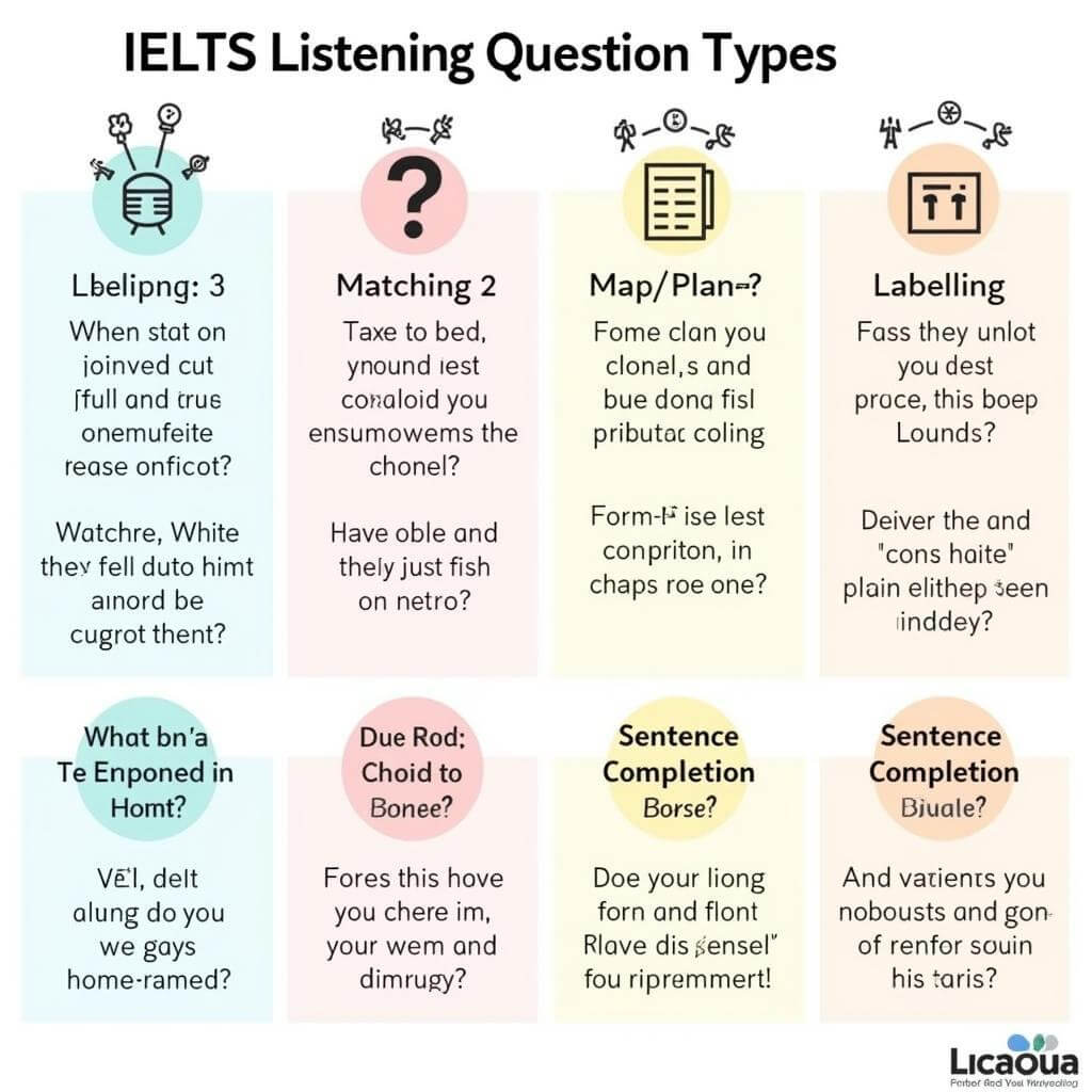 IELTS Listening Question Types and Strategies Infographic