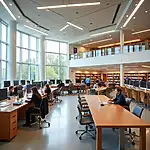 Improved public library facility with modern technology and community space