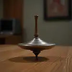 Inception movie scene with spinning top
