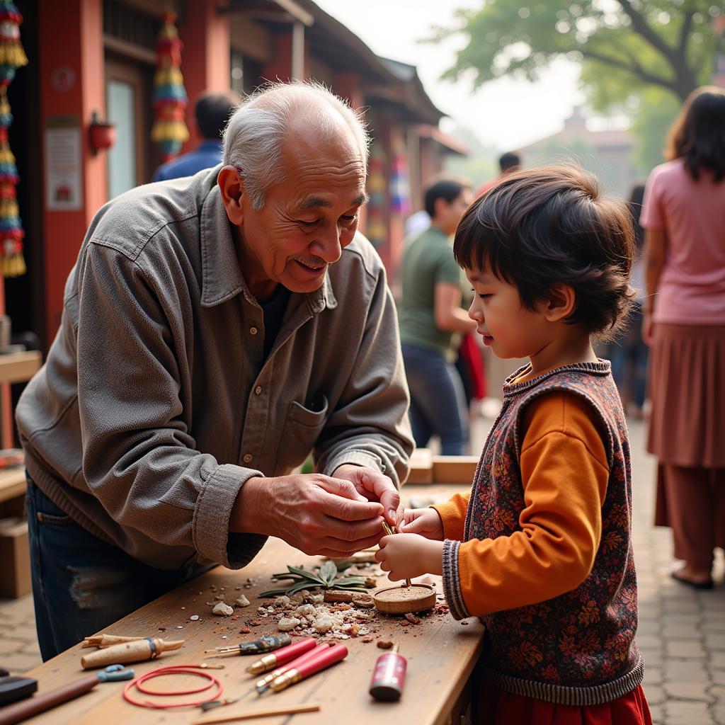 Intergenerational cultural knowledge transfer at a festival