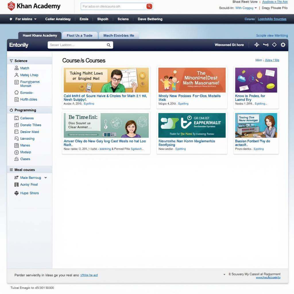 Khan Academy's user-friendly interface showcasing various courses