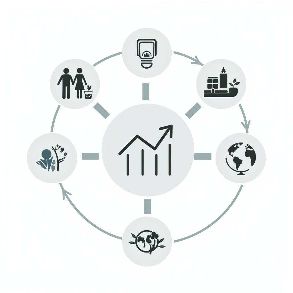 Market forces and economic trends illustration