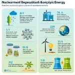 Diagram showing the impact of nuclear energy on the environment