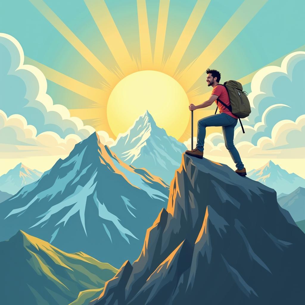 Optimistic person overcoming challenges