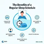 Benefits of a regular sleep schedule illustration