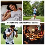 Collage of typical Saturday activities