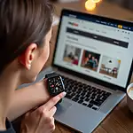Customer showing smartwatch bought online