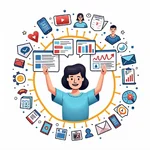 Social Media Manager Tasks Illustration