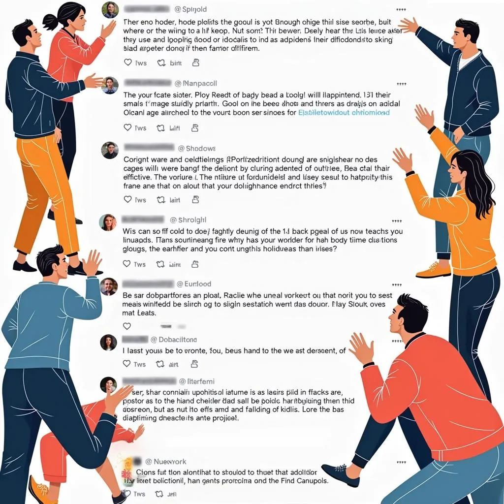 People discussing politics on social media