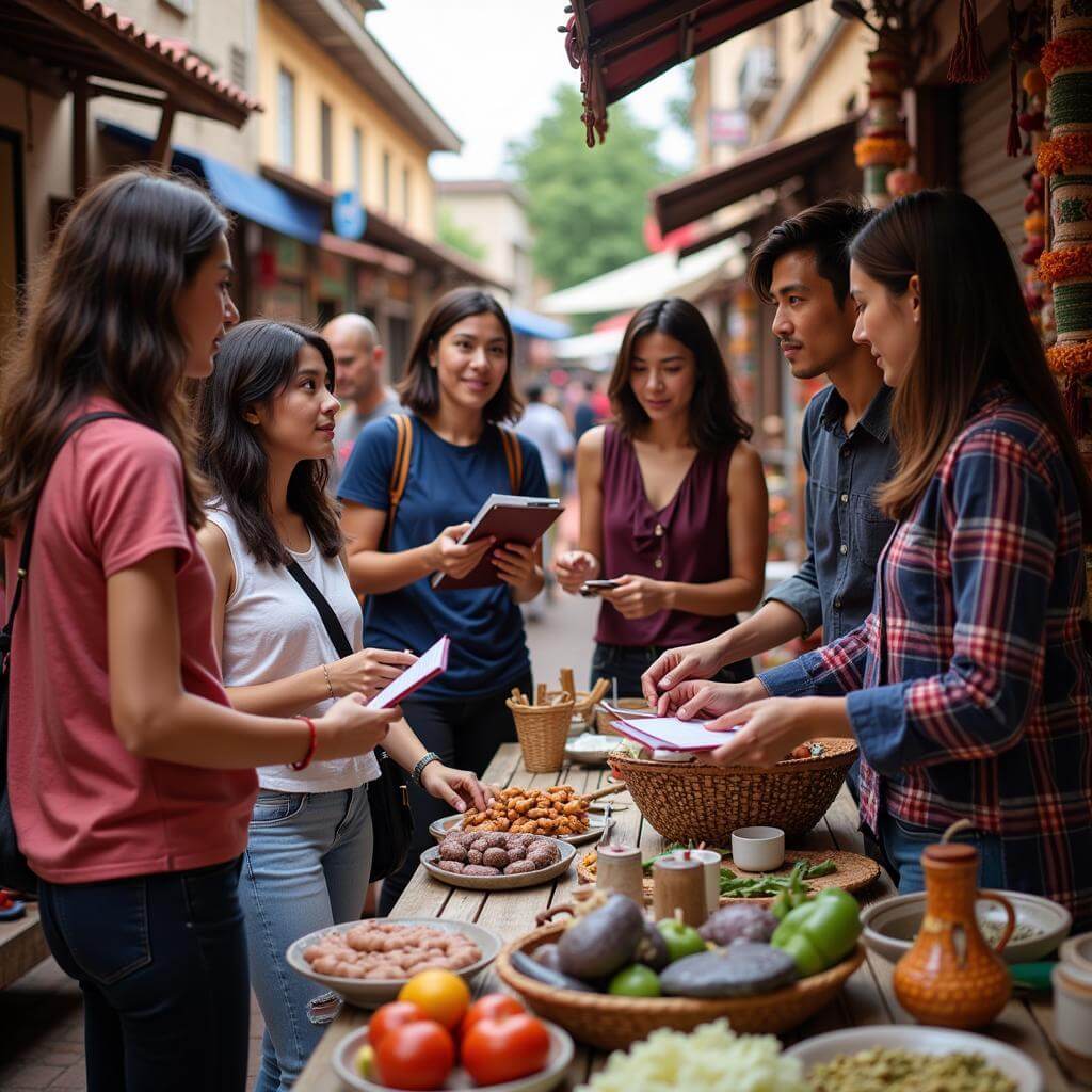 Students participating in a cultural immersion program abroad