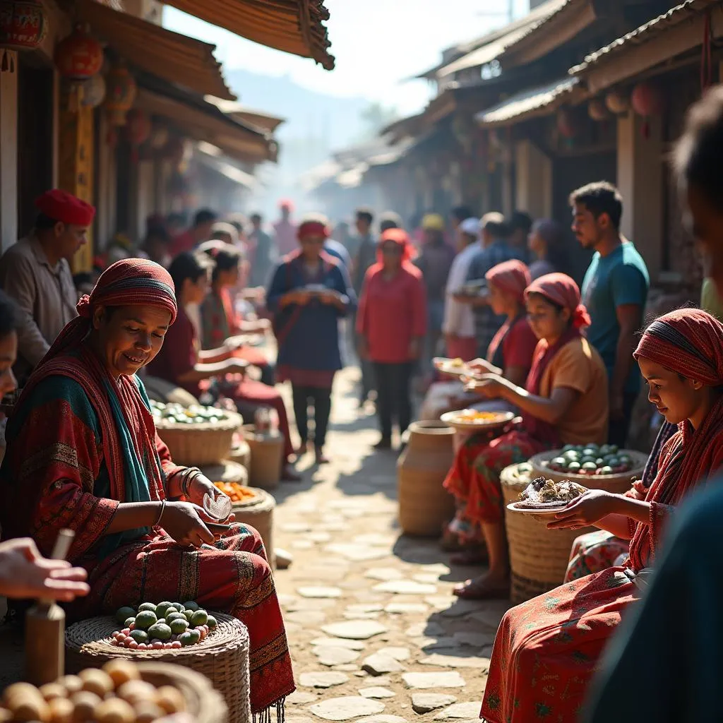 Traditional market as a hub of cultural exchange