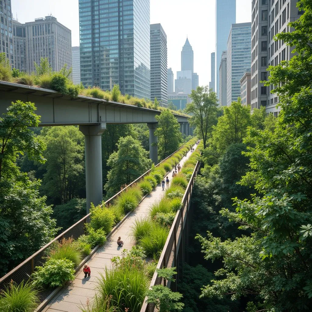 Wildlife corridor in an urban setting