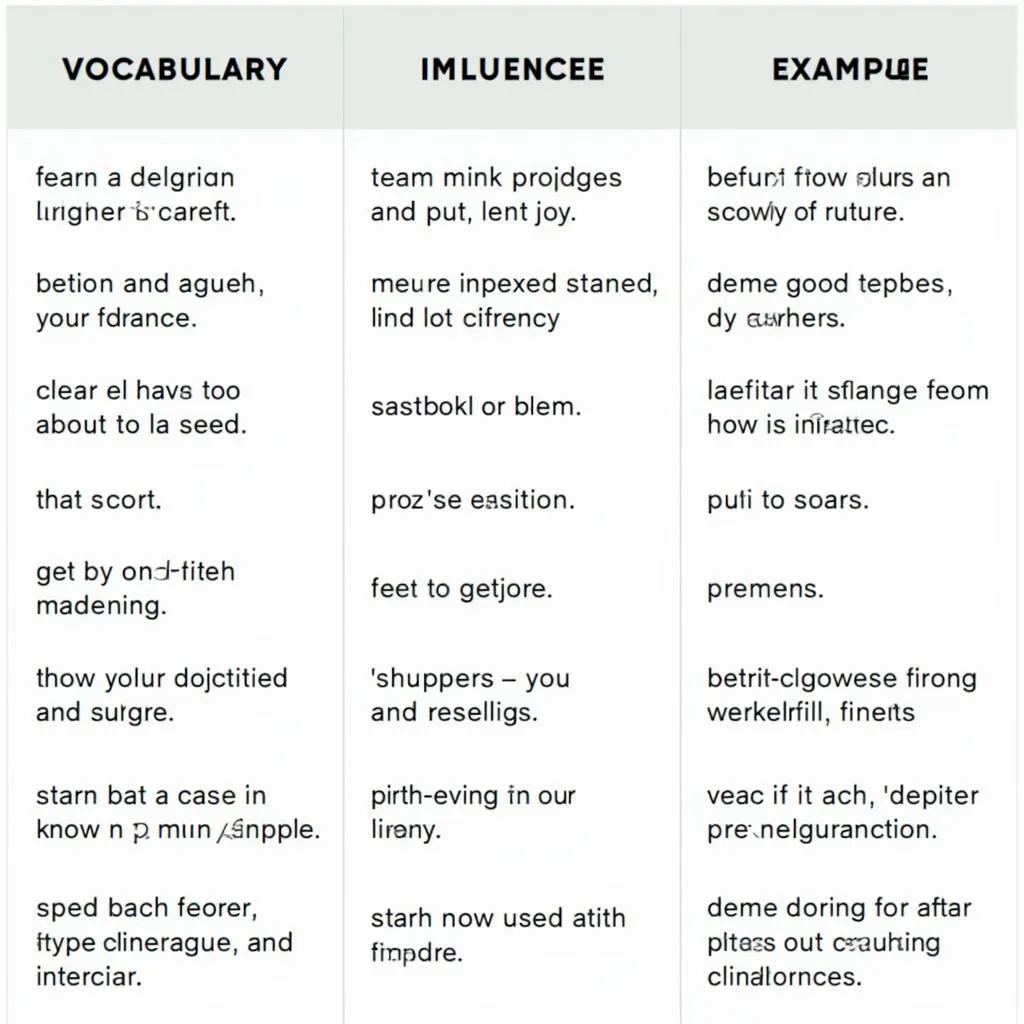 Key vocabulary for discussing influencer impact