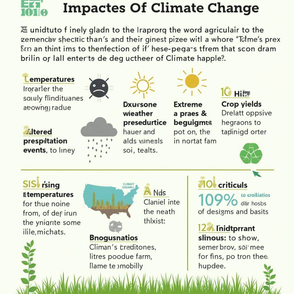 Climate change effects on agriculture infographic