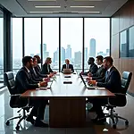 Diverse group of executives in a corporate meeting