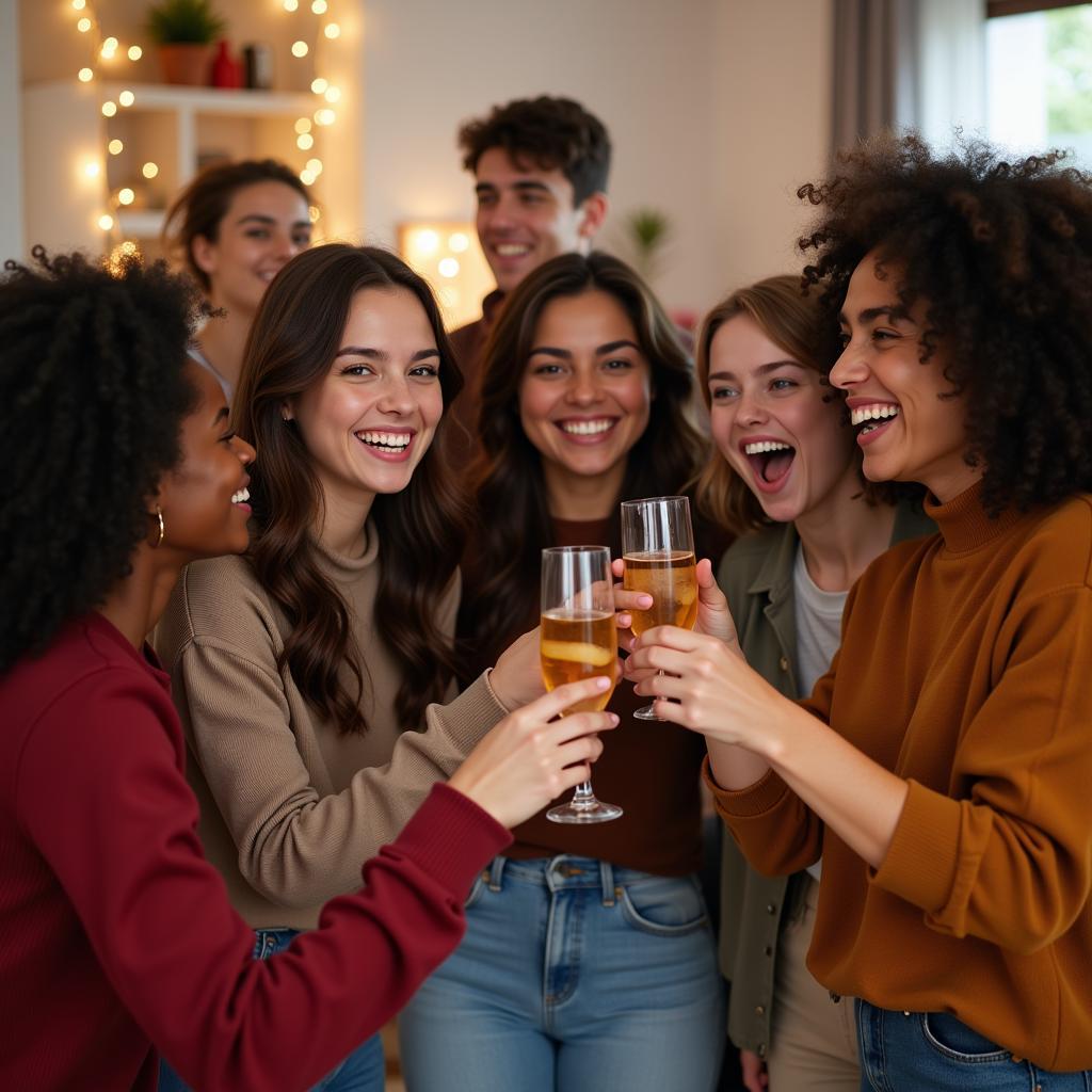 Friends celebrating an achievement together