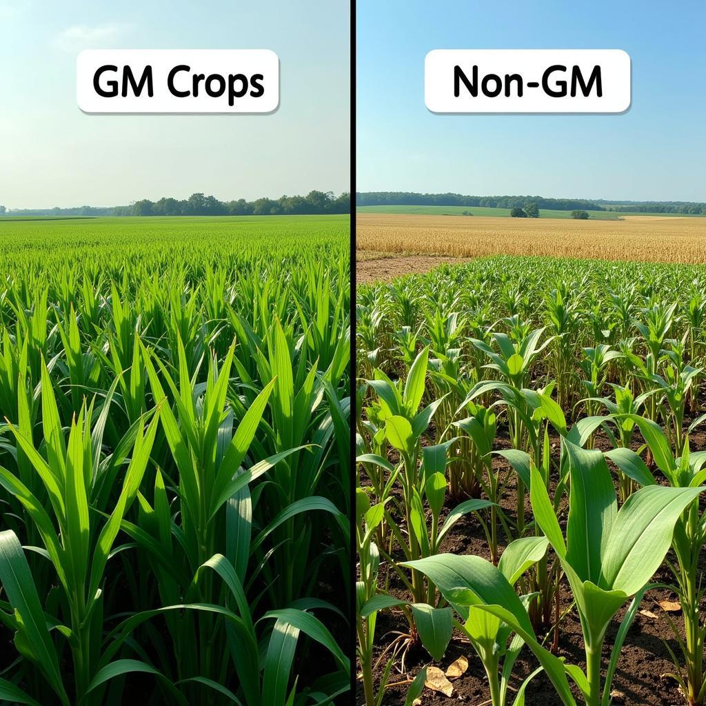 Comparison of GM and non-GM crops in field