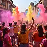 Vibrant Holi festival celebration in India