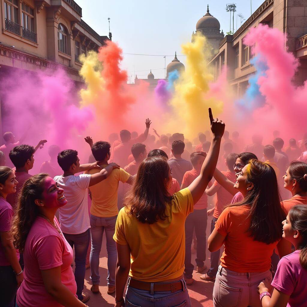 Vibrant Holi festival celebration in India