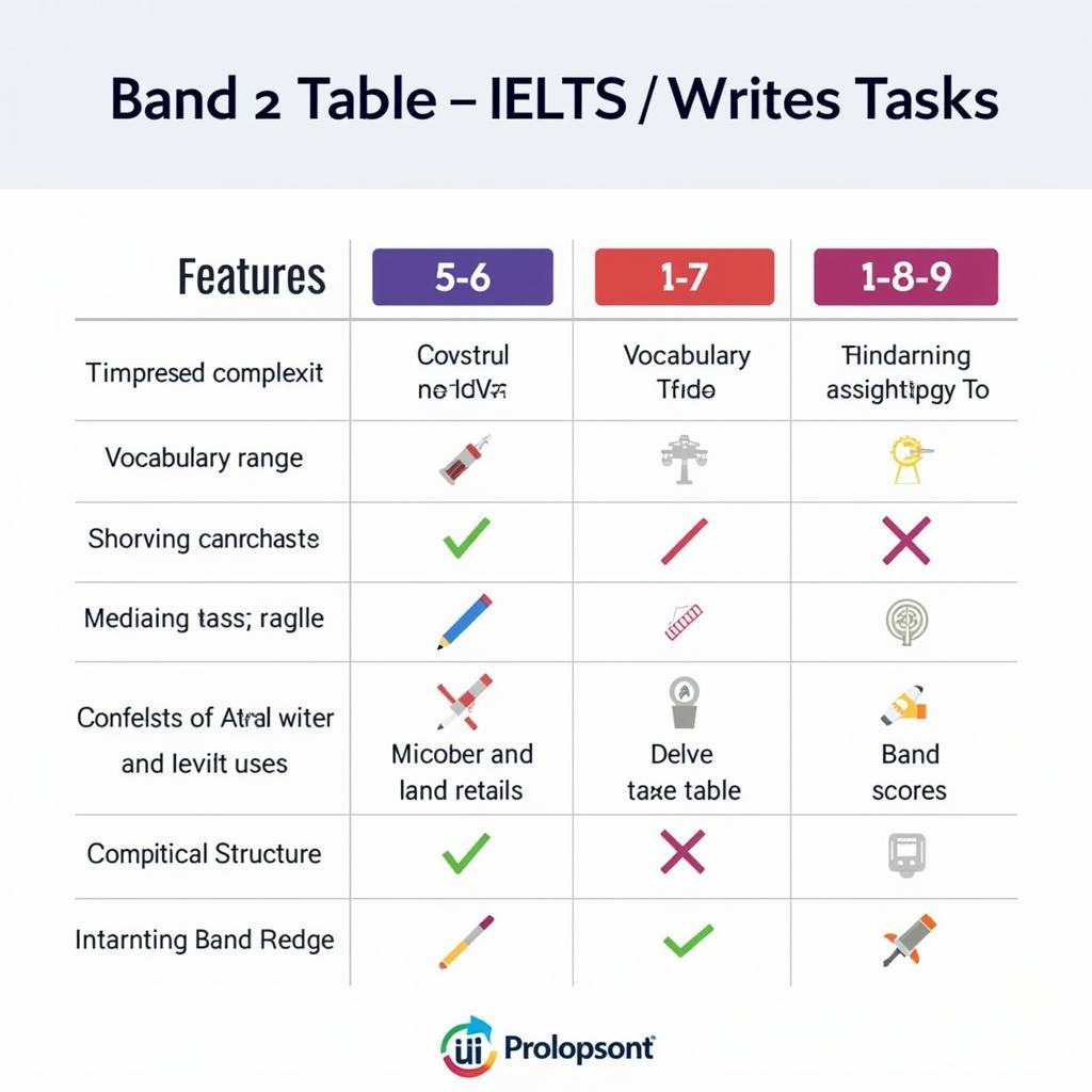 IELTS Writing Task 2 band scores comparison chart