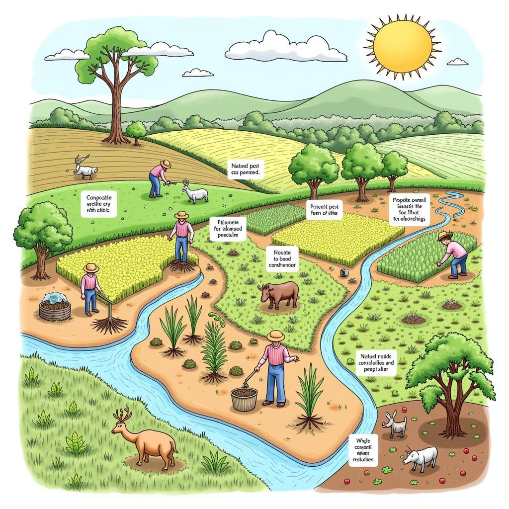 Organic Farming Practices Illustration