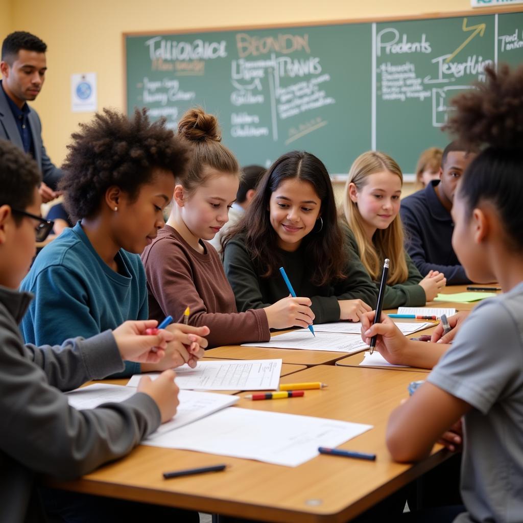 Students engaged in practical learning activities