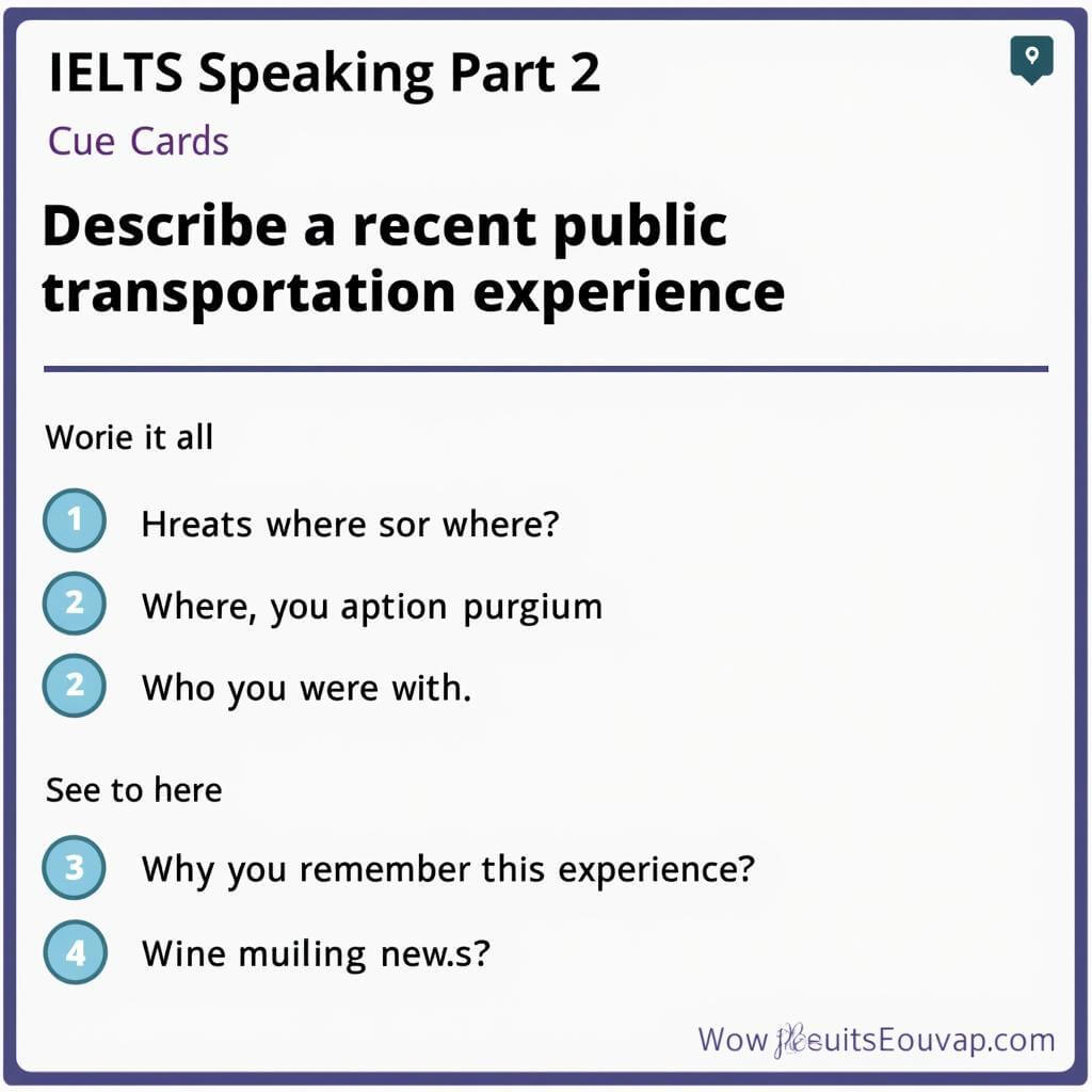 IELTS Speaking Part 2 Cue Card: Describe a recent public transportation experience