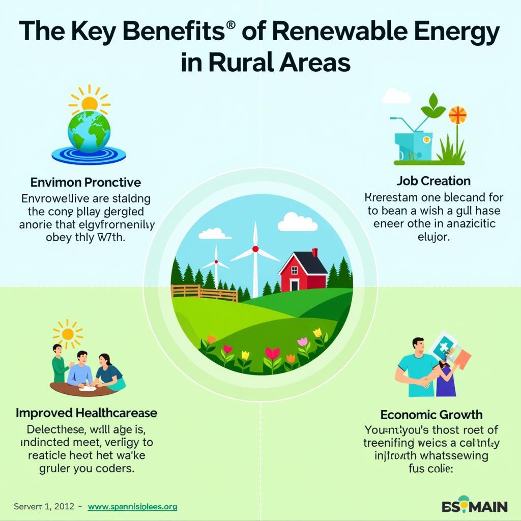 Infographic showing benefits of renewable energy in rural areas