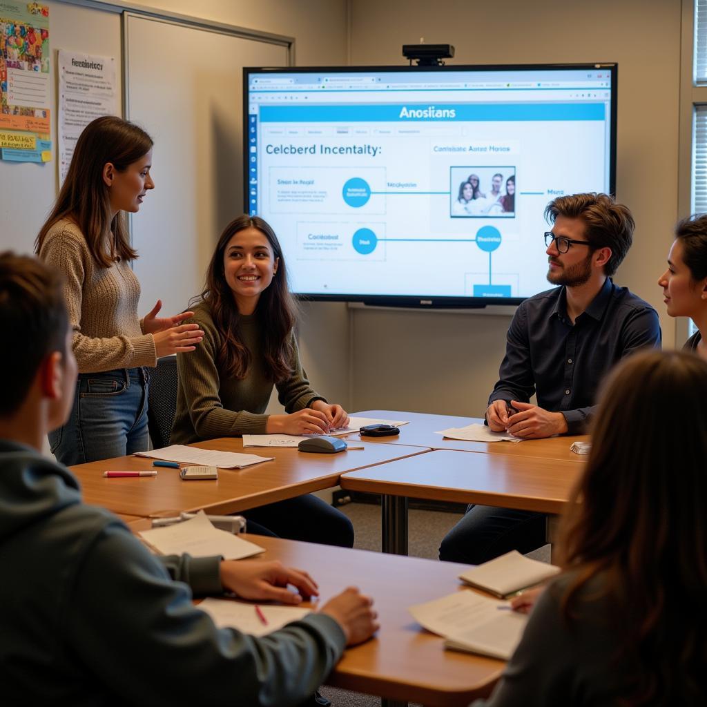 Students engaging in a career counseling session